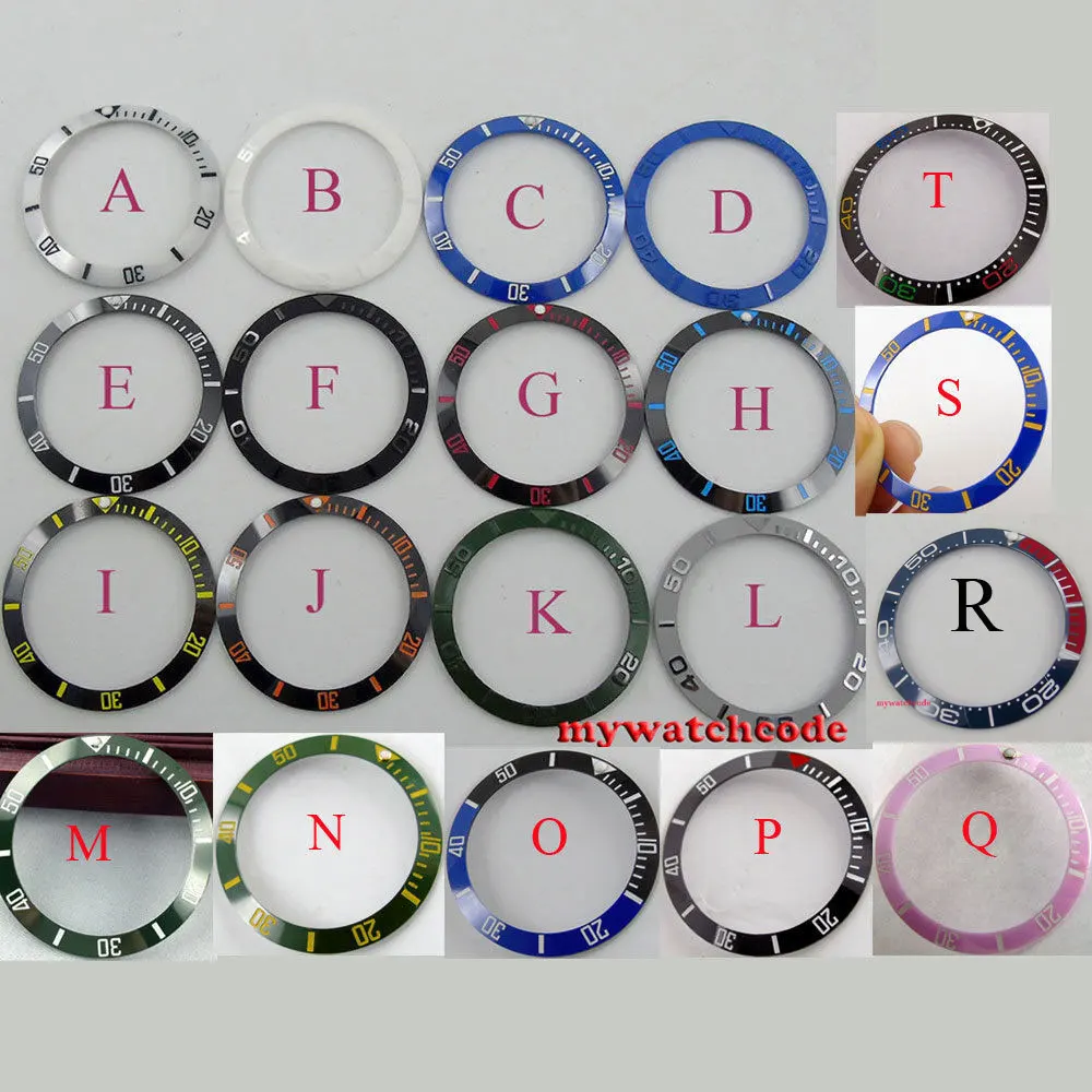 38 мм черные синие белые зеленые керамические Безель вставка для парниса мужские