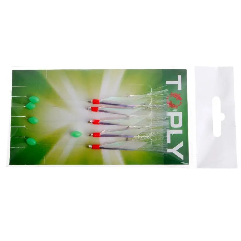 5 шт. рыболовные приманки снасти леска поддельные хрустальные лески 3/0 # колючая