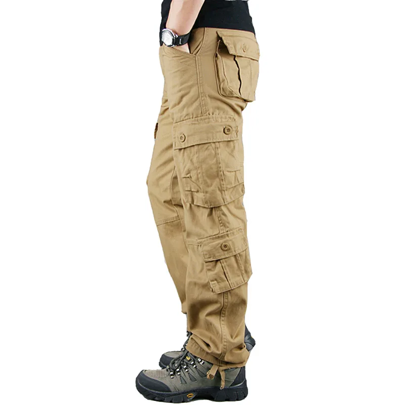 2022 Spring Mens Cargo Pants Khaki Military Men Trousers Casual Cotton Tactical Pants Men Big Size Army Pantalon Militaire Homme