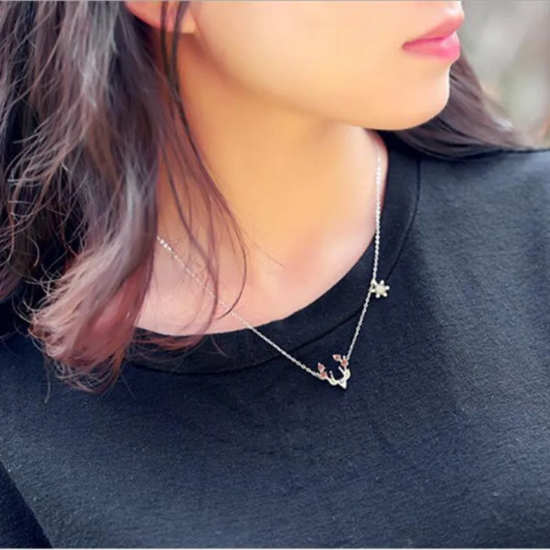 Женское колье с подвеской в виде оленя Sika серебро 925 пробы|pendant necklace|silver jewelrysterling