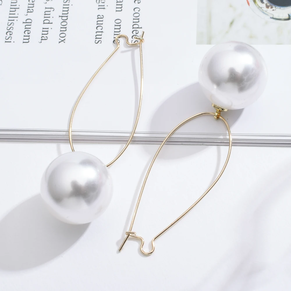 ZMZY Fashion Large Punk Big Simple Simulation Pearl Earrings for Women Jewelry Wholesale Ladies Mujer Pendientes Accessories | Украшения и