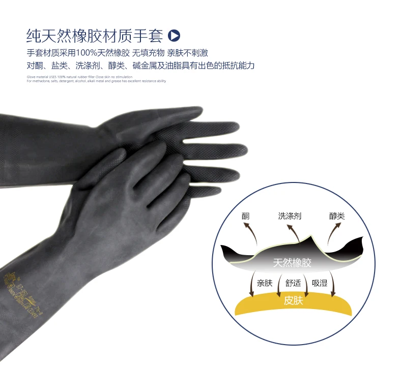 Protective Industrial Rubber Gloves Elastic Anti Acid Alkali Work Chemical | Безопасность и защита