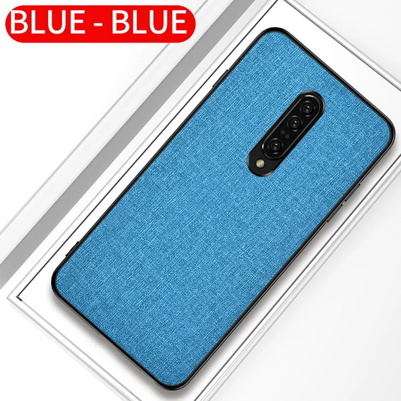 Чехол для телефона для OnePlus 7 Pro 7t 6 T 6 тонкий гибридный тканевый Мягкий Бампер Жесткий Чехол для One Plus 7Pro 6 T Funda - Цвет: Light Blue