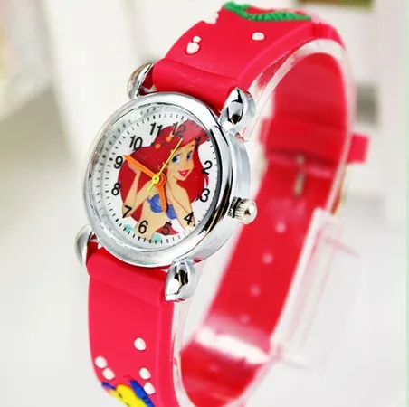 Бесплатная доставка Новые 3D Мультяшные детские часы милые Русалочки 1 шт./лот