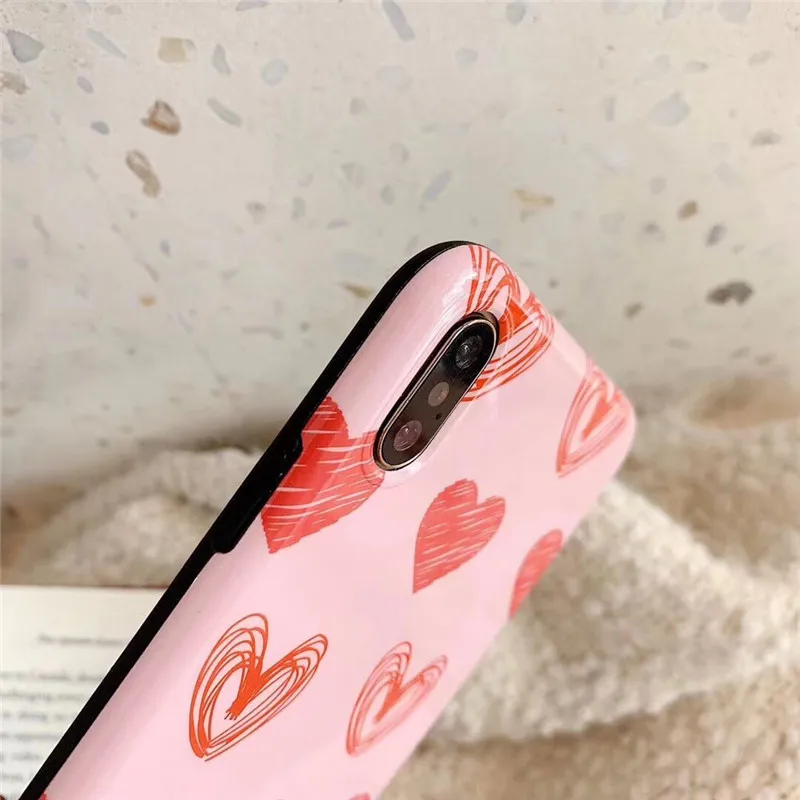 DISCASE глянцевый простой чехол для телефона Doodle Love iphone XS MAX XR 8 7 6 6s plus Универсальный