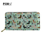 FORUDESIGNS, новинка 2019 года, длинный женский кошелек, Дамский кожаный кошелек с принтом таксы, собаки, Дамский кошелек, держатели для карт, кошелек для монет, женский кошелек