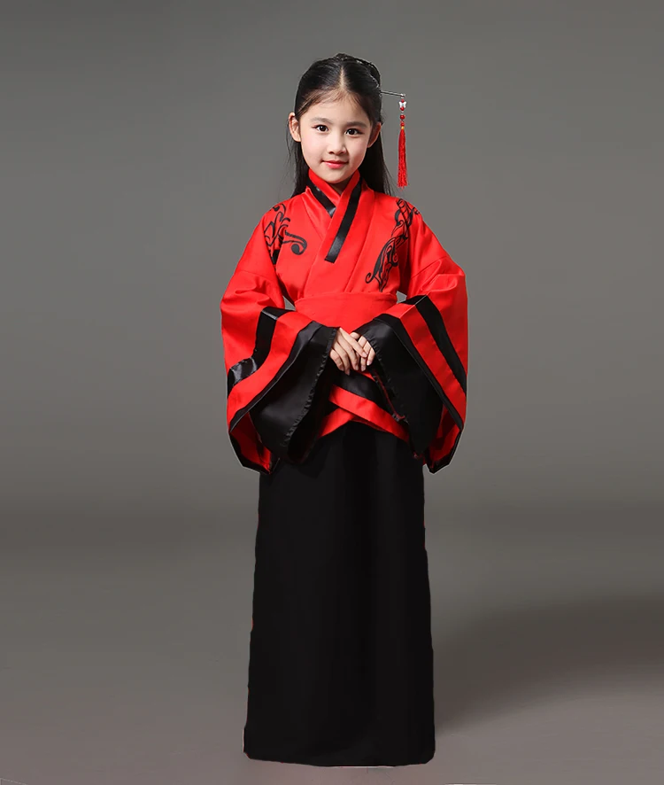 Детский Традиционный китайский старинный костюм ханьфу Одежда для девочек и