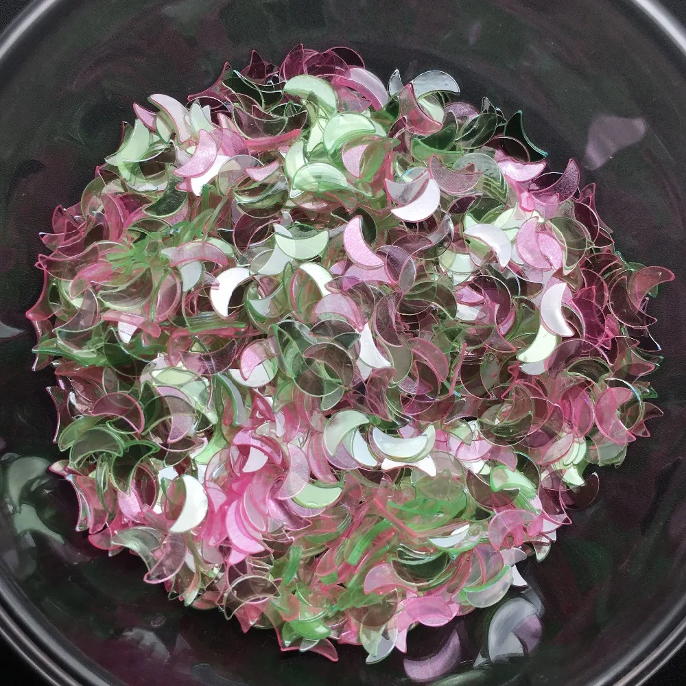 Новинка Лидер продаж пайетки из ПВХ в форме Луны 20 г 6 мм блестящие для дизайна