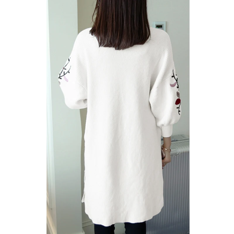 Трикотажные кардиган куртки 2017 Новый свитер Пальто для будущих мам долго вышитые