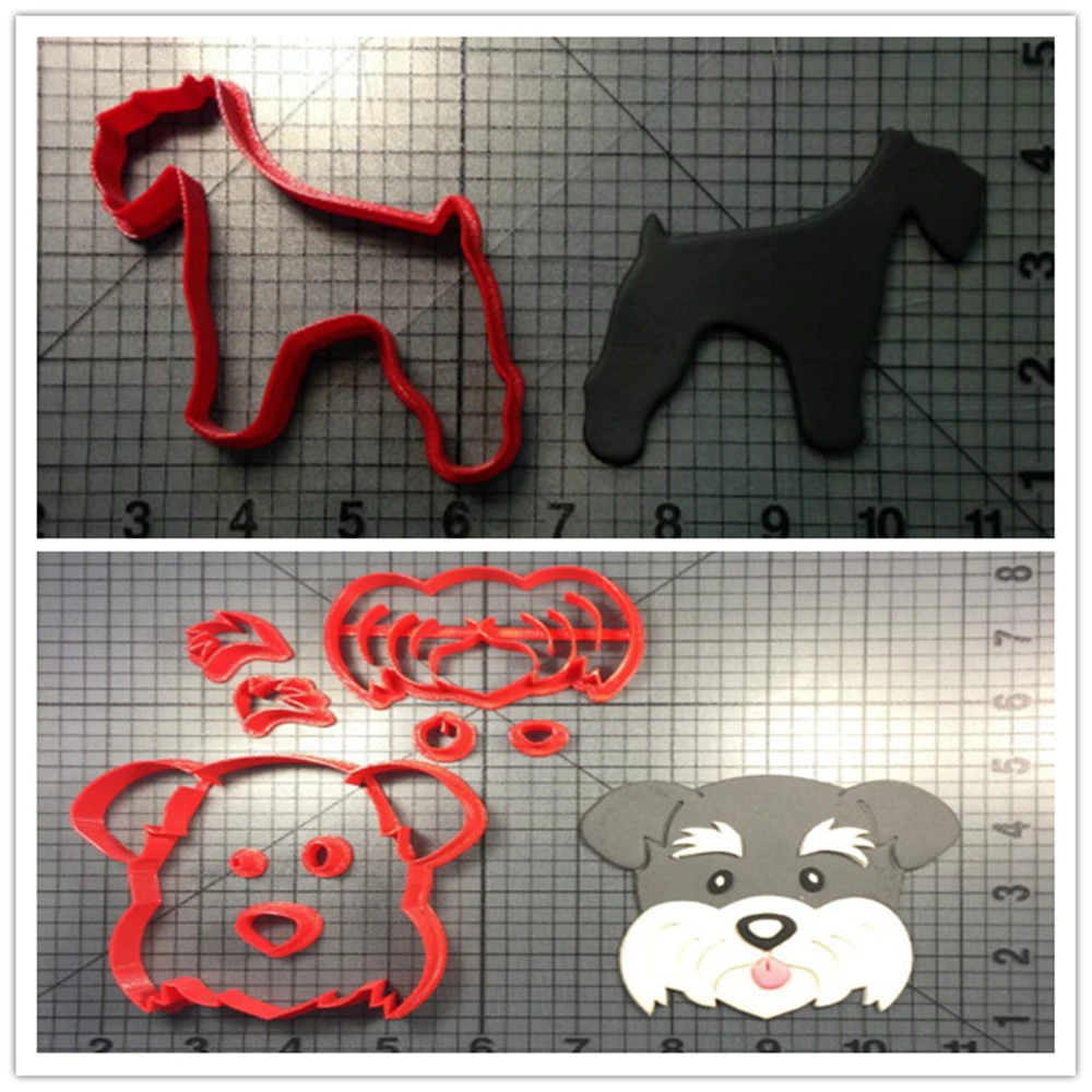 Животное собака породы Шнауцер печенья custom made 3D печатная форма для кекса резак торта украшения инструменты Формочки для печенья