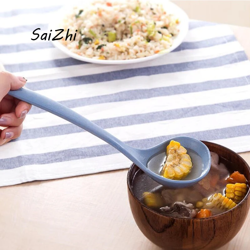 Wheat Straw Stalk Spoon Home Kitchen accessories Ladle Rice Soup Tableware Meal Dinner cocina utensilios QC3902 | Дом и сад