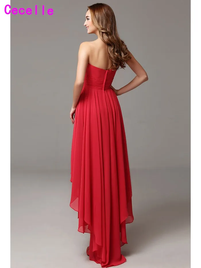 2019 реально красные платья подружек невесты шифоновые плиссированные с сердечком