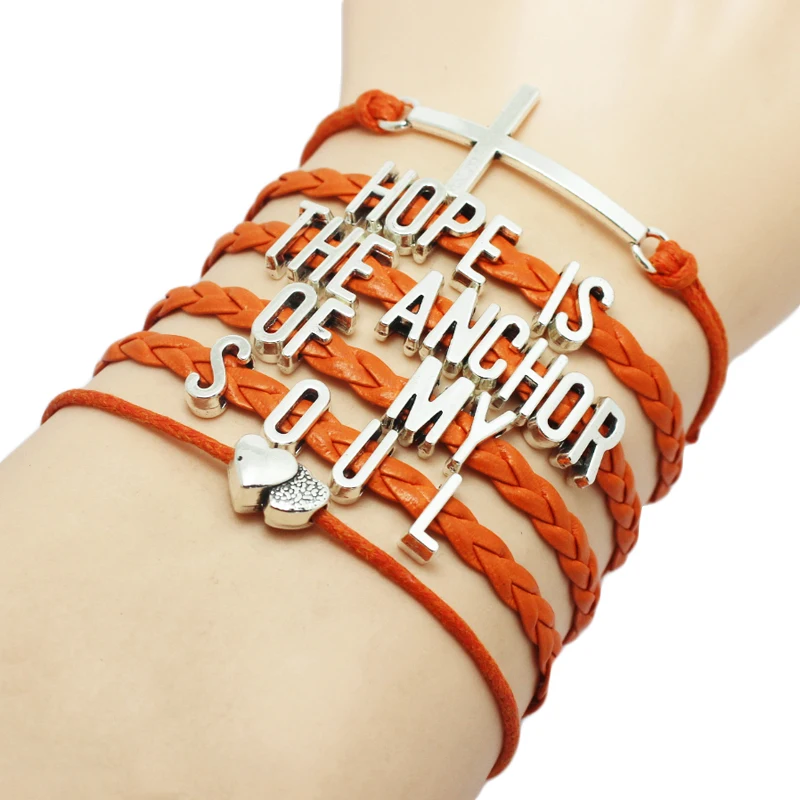 Серебряный крест сердце прелести Красного PU кожа покрыта по крови Иисуса Христа