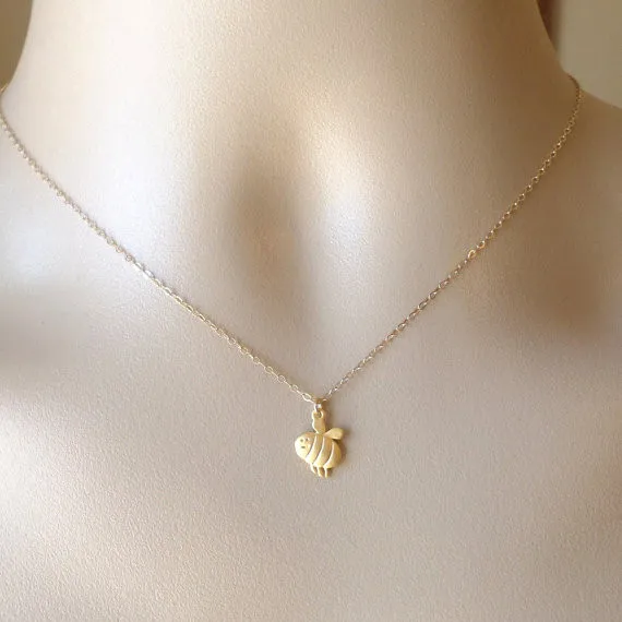 1 шт. крошечные Happy Bee Цепочки и ожерелья подвеска ювелирные цепи ожерелье 2016