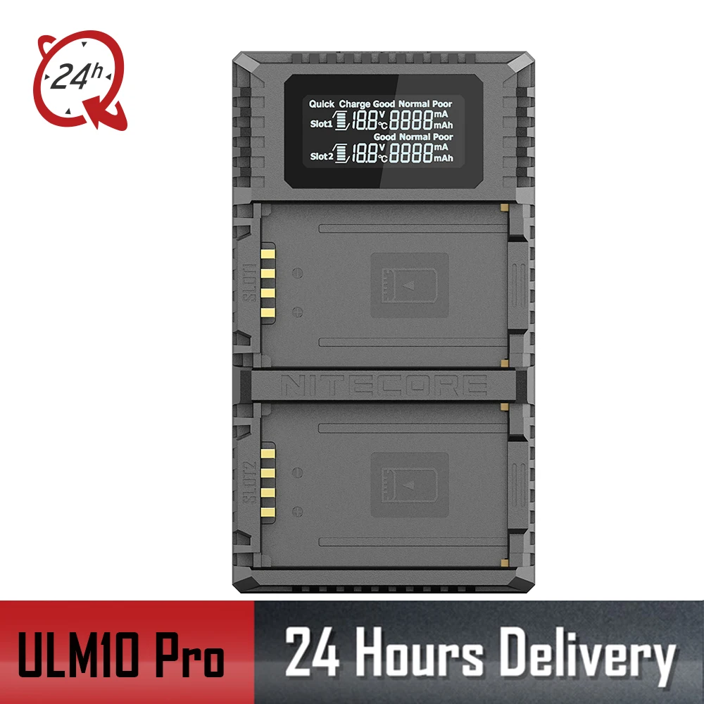 Nitecore ULM10 Pro цифровой двойной слот Путешествия Камера зарядное устройство для Leica BP-SCL5 батареи, совместимый с M10
