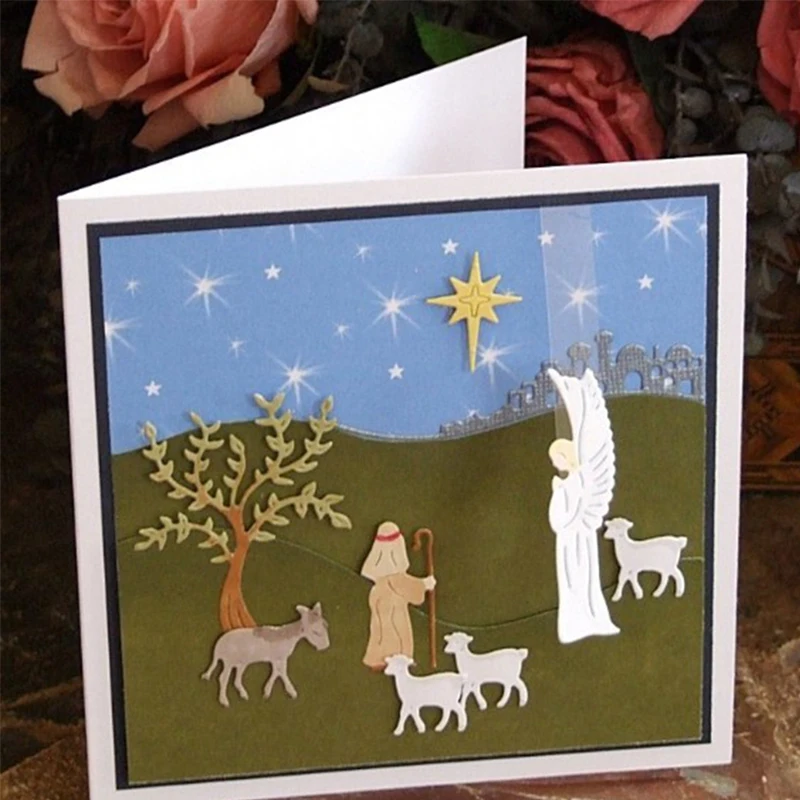 Металлический трафарет с изображением бетлехема Святого светильник для