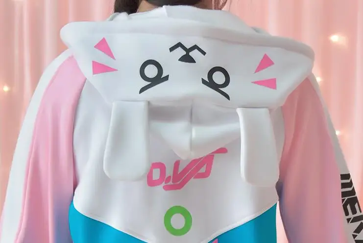 Аниме игра OW милый D.VA унисекс синий костюм для косплея пальто толстовка куртка
