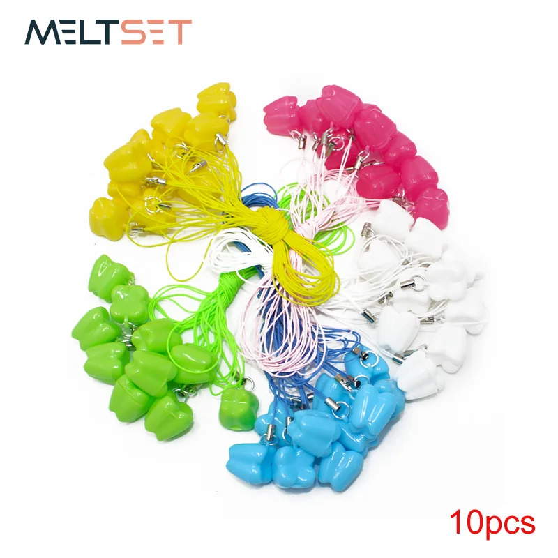 10 шт./лот детская пластиковая мини коробка для зубов органайзер с веревкой