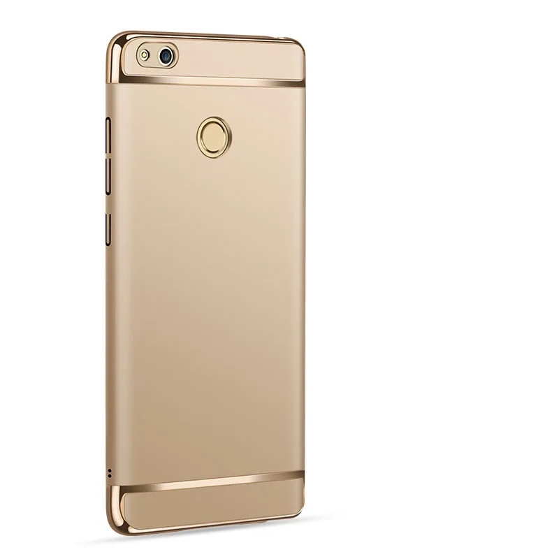 3 в 1, Жесткий Чехол для honor 8 lite, чехол, полный чехол для huawei p8 lite, жесткий чехол, чехол для honor 8 lite p8 lite - Цвет: Gold