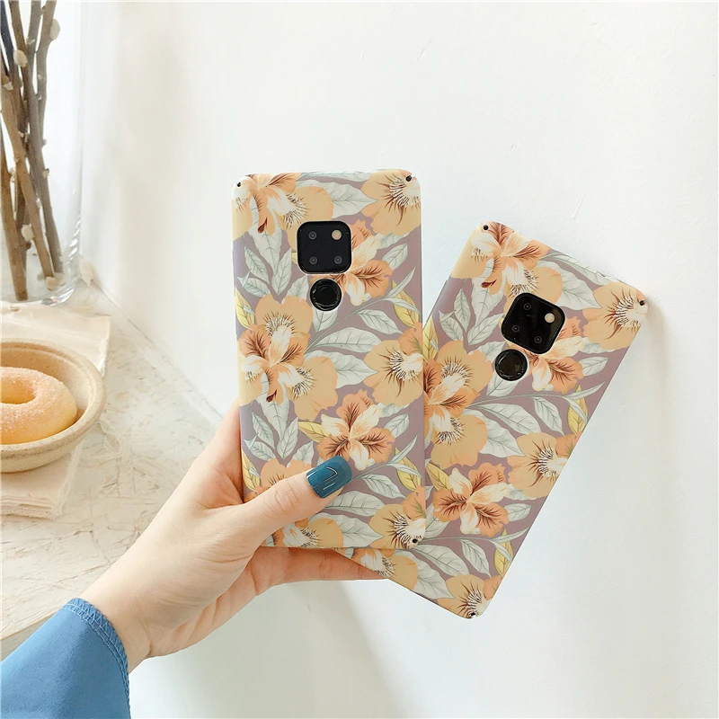 Kexin Vintage Gardenia Flower Phone Case For Huawei P30 P20 Mate20 Pro Matte Hard Floral Nova 4 Honor 9 10 | Мобильные телефоны и