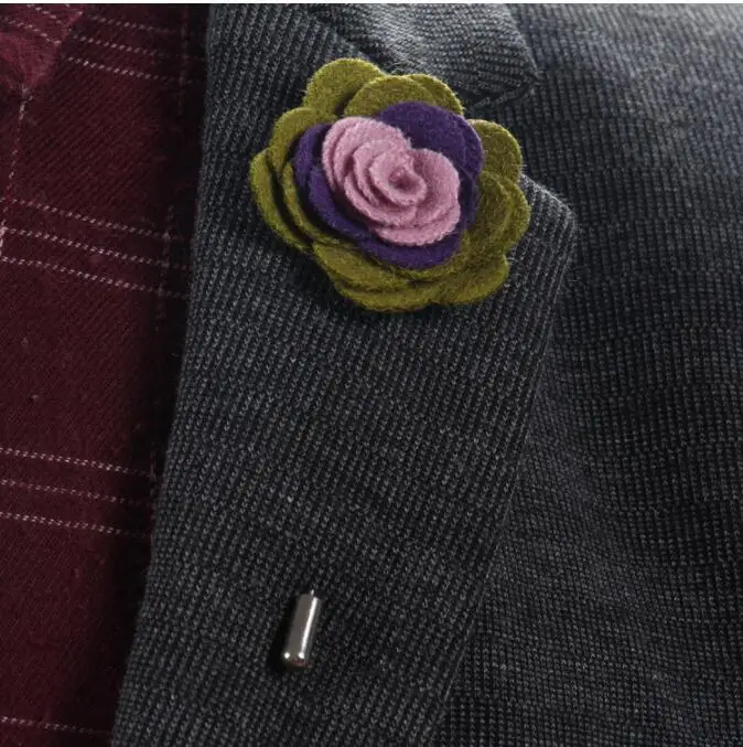

20Pcs DIY Guest Boutonniere Pins Cloth colorful Rose Artificial Flowers Groomsman Best Men Women Brooch Corsage Wedding Flower