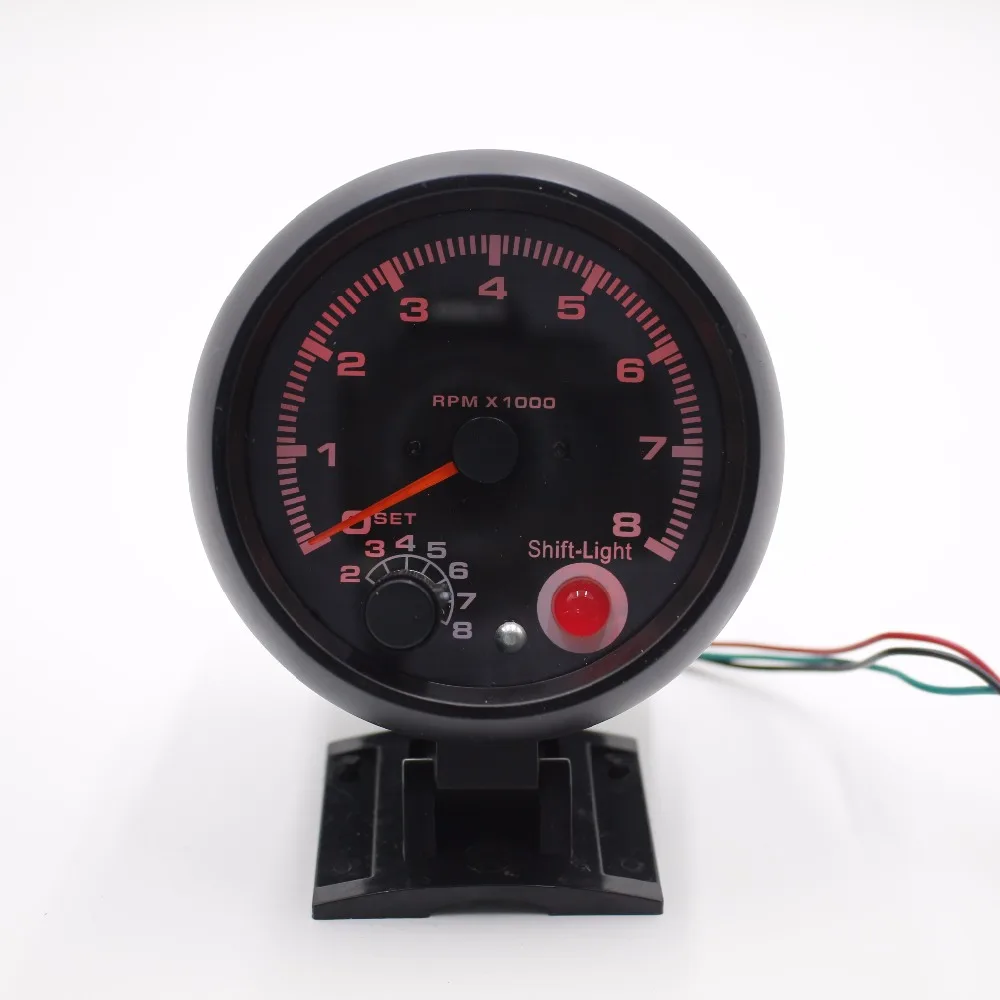 CNSPEED 80 мм Автомобильный Тахометр, датчик 0-8000 об/мин, подходит для 4, 6, 8 цилиндров, 7 цветов, светодиодный светильник, 12 В, сменный светильник, YC100142-CN