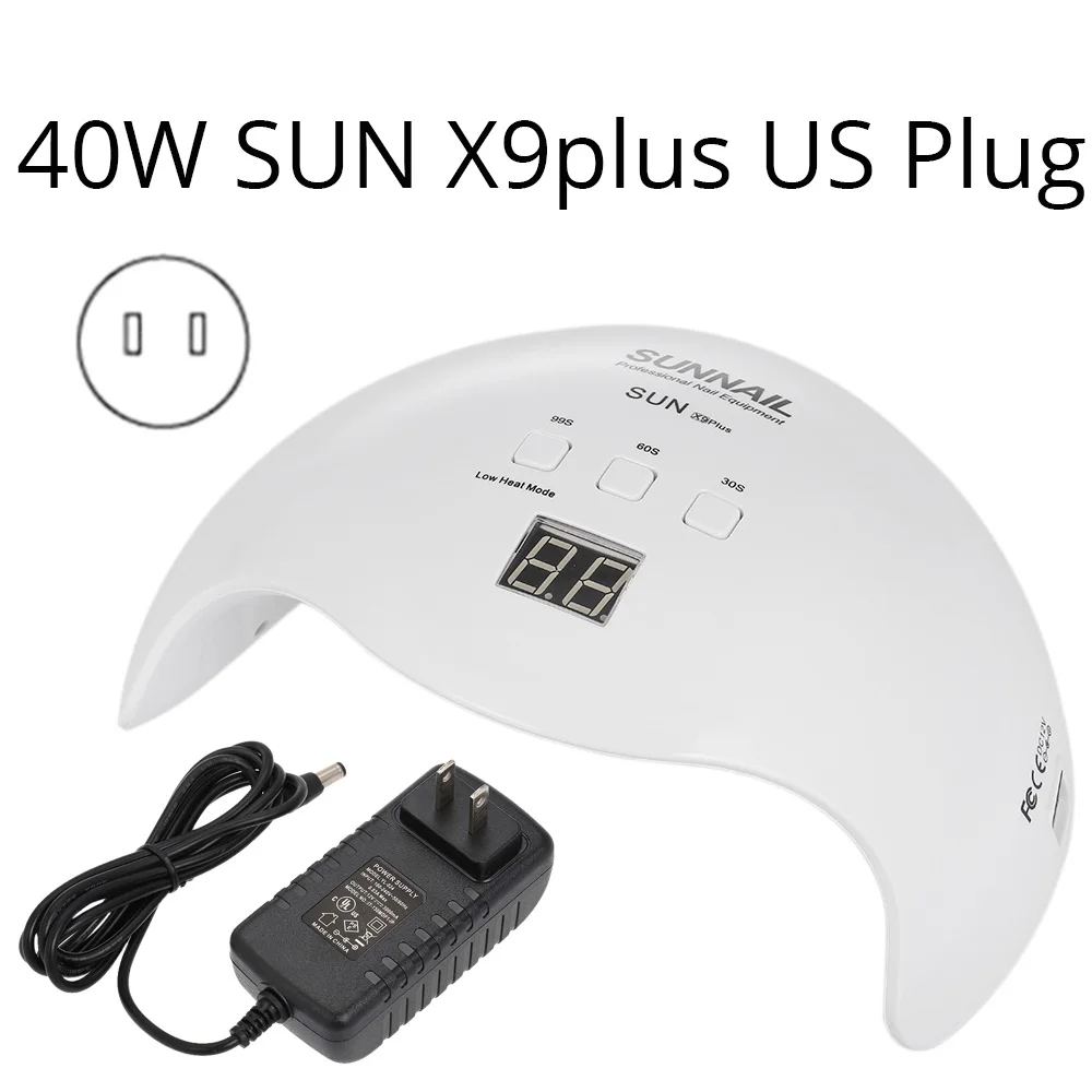 Sun X9plus US plug Abody SUN X 40 Вт/54 Вт/80 Вт УФ-лампа светодиодный лед лампы для ногтей Гель-лак сушилка маникюрный аппарат для SUNone все гель-ногти искусство отверждения X9plus - Цвет: Sun X9plus US plug