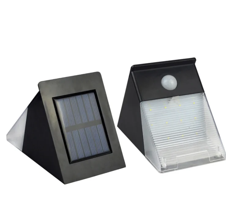 12LED Солнечный корпус индукционный настенный светильник сад треугольный свет |