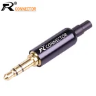 4 шт. алюминиевый разъем 3,5 разъем для наушников с хвостом штекерные зажимы 3,5 мм 3-полюсный стерео штекер позолоченный провод разъем