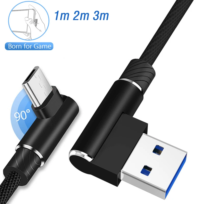 90 градусов микро USB кабель 3 м L Форма Usb для Huawei Honor 7 9i Y6 Y7 Y9 Pro Prime 2018 Android зарядное