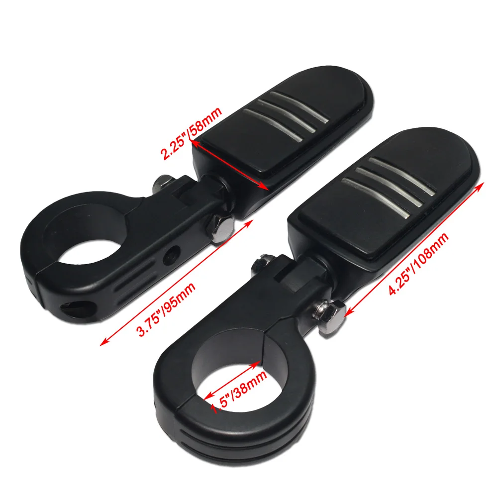 Black Streamline Set Универсальный 38 мм 1," защита двигателя для шоссе каркасные трубки штанги подножка подставка для ног опоры для мотоцикла для Harley Yamaha Honda - Цвет: Black Streamline Set