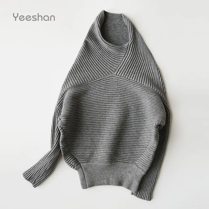 Yeeshan кашемировый свитер с высоким воротом женский рукавами летучая мышь женские