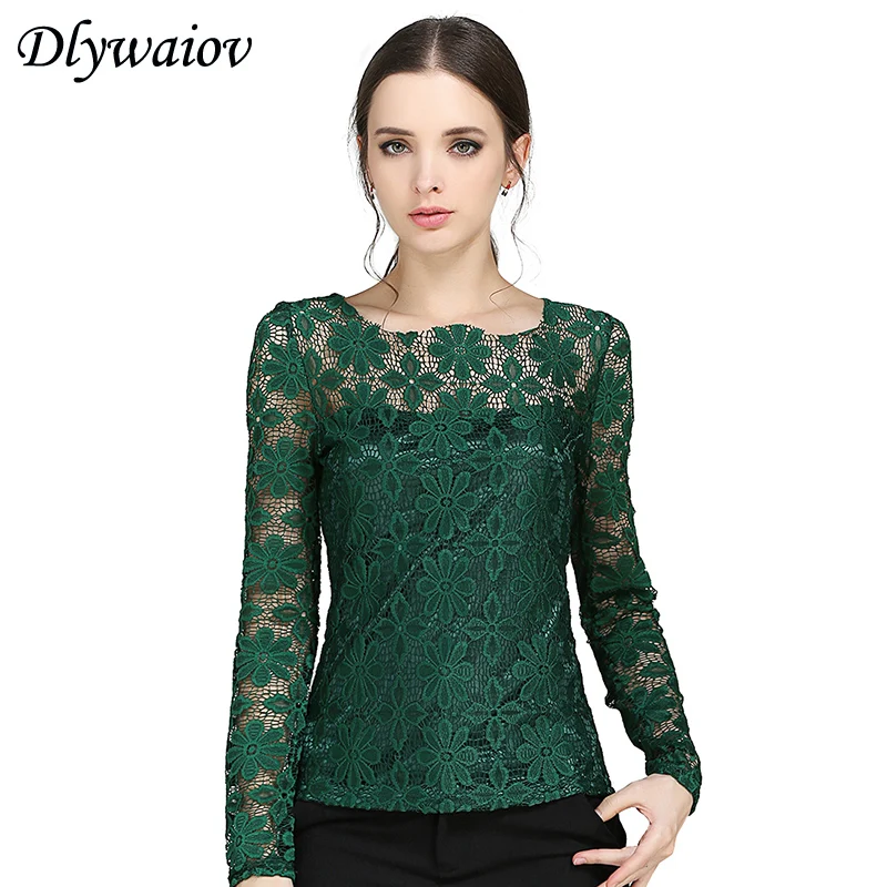 2018 Modis кружевная женская блузка Прозрачная Тонкая рубашка большого размера с
