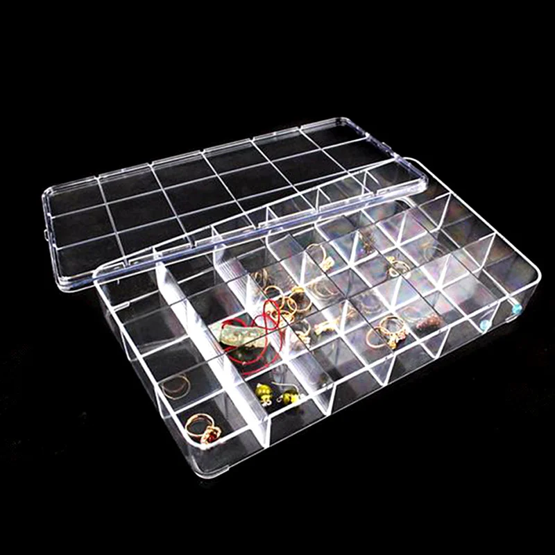 Прозрачная пластиковая коробка 18 ячеек 28 7x16 5x4 8 см|box case|storage containerbox plastic |