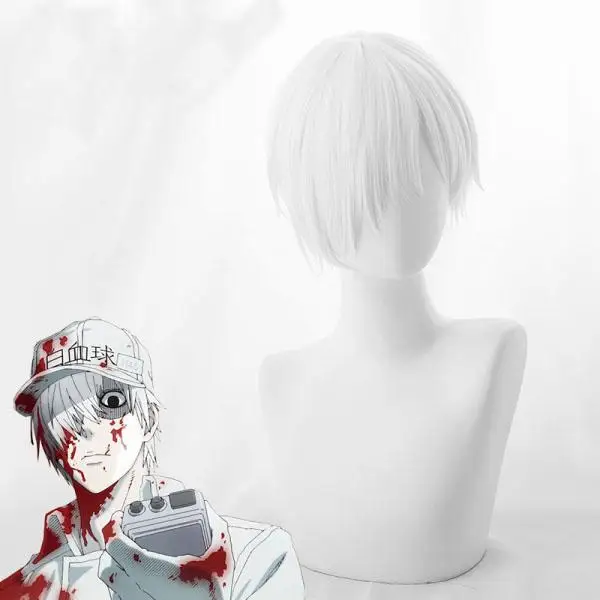 

Cosplay Cells at Work! White Blood Cell Neutrophil Cosplay Wig Neutrophil Cosplay Props Hair Wig Short