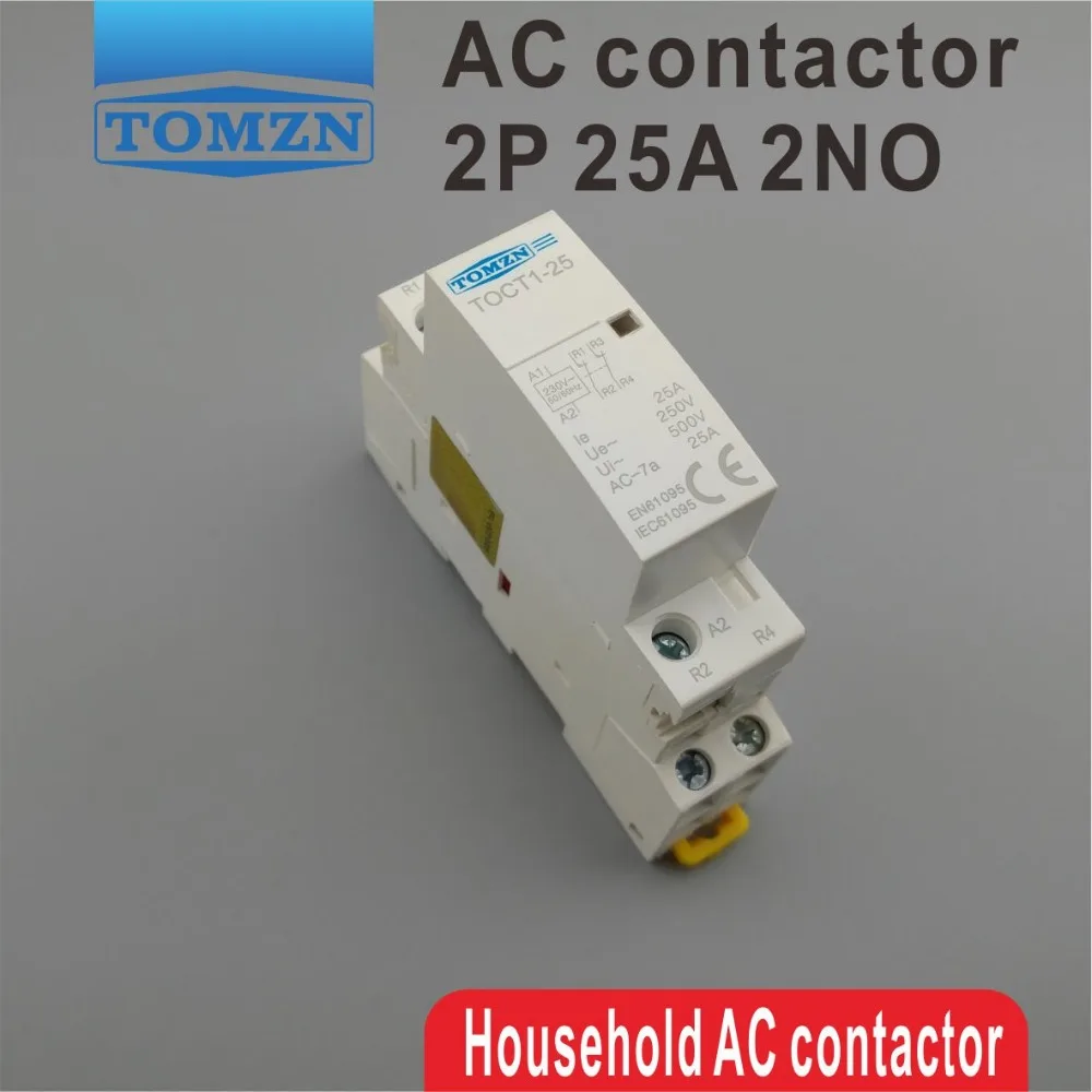 TOCT1 2P 25A 110V COIL 50/60HZ Din rail Household ac Modular contactor 2NO