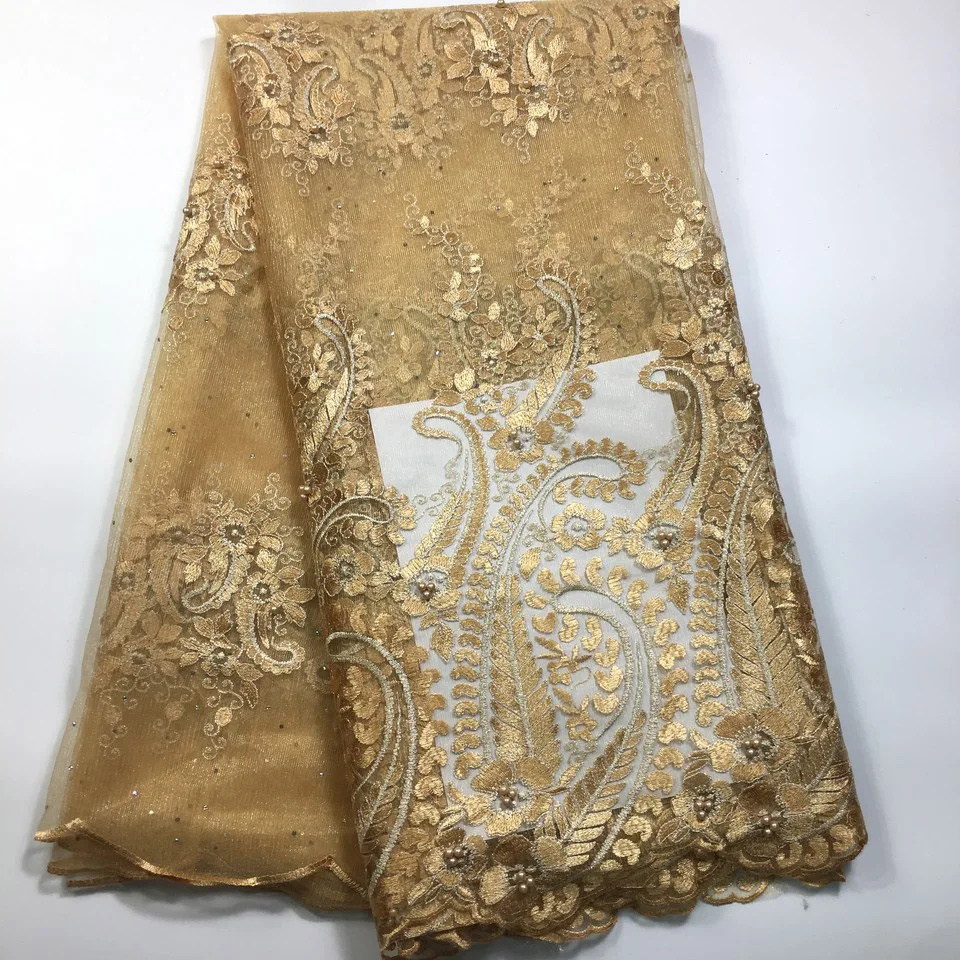 

Latest African Lace Fabric Embroidered High Quality African Lace Fabric 2020 African French Lace Fabric For Party Dress ALZ-D399