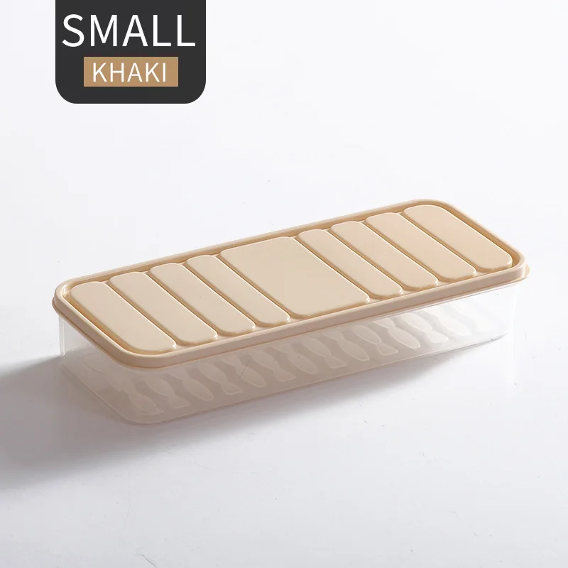 Khaki Small WORTHBUY контейнер для хранения продуктов в микроволновой печи кухонные аксессуары BPA БЕСПЛАТНО пластиковый органайзер для холодильника яйцо пельменей коробка для хранения - Цвет: Khaki Small
