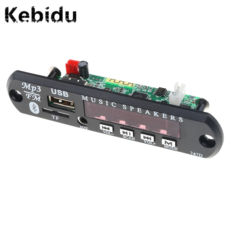 Аудио модуль Kebidu DC 12 В Bluetooth MP3 декодер плата USB источник питания FM радио для
