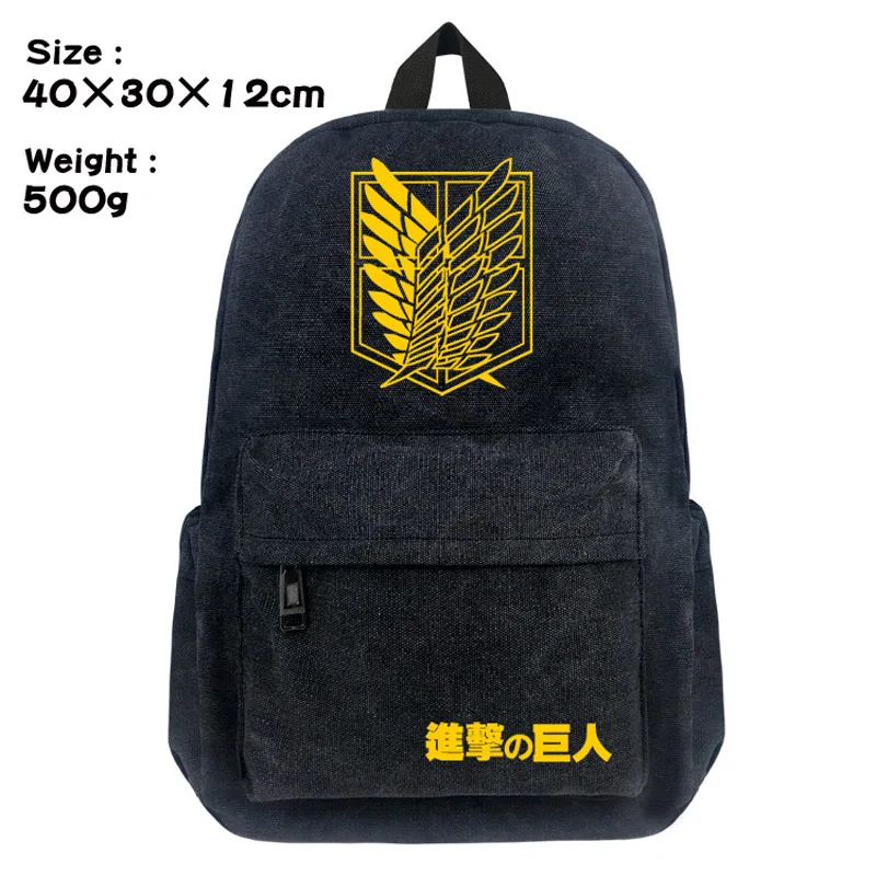

Anime Attack On Titan Canvas Backpack Fashion Travel Accessories Bag for Men Women