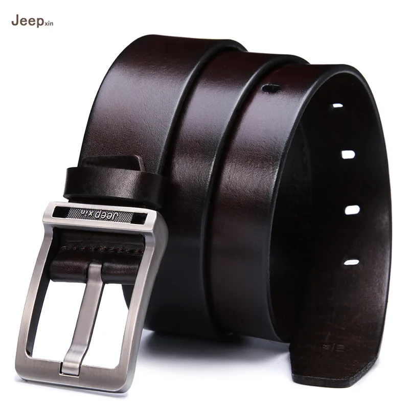 jpzk010020 New Fashion Men's Casual Pin buttons Belt Leather Belts Man top layer cowhide Leather Blet