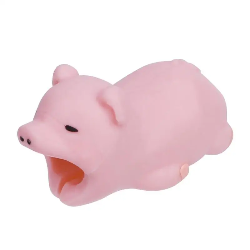 ПВХ USB кабель наушники защитный чехол дети мультфильм животных игрушки зарядное устройство линии передачи данных протектор Анти-ломающийся домашний телефон Декор - Цвет: B