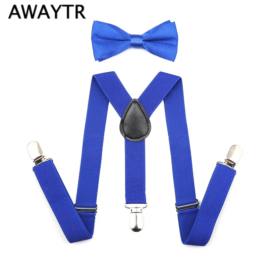 

Fashion Boys Girl Children Kids Braces Suspenders Bow tie Bow Adjustable Kid 3 Clip-on Y Back Elastic Suspenders 1 Set