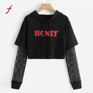 Укороченные толстовки Bts, Женская толстовка с надписью, пикантный сетчатый укороченный топ с длинным рукавом, Черная Толстовка moletom feminino #14, 2020