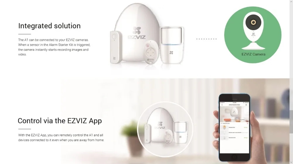 EZVIZ сигнализации Starter Kit Интернет сигнализация концентратор A1+ Беспроводной извещатель T1+ пульт Управление K2+ Беспроводной открыть-закрыть детектор T6