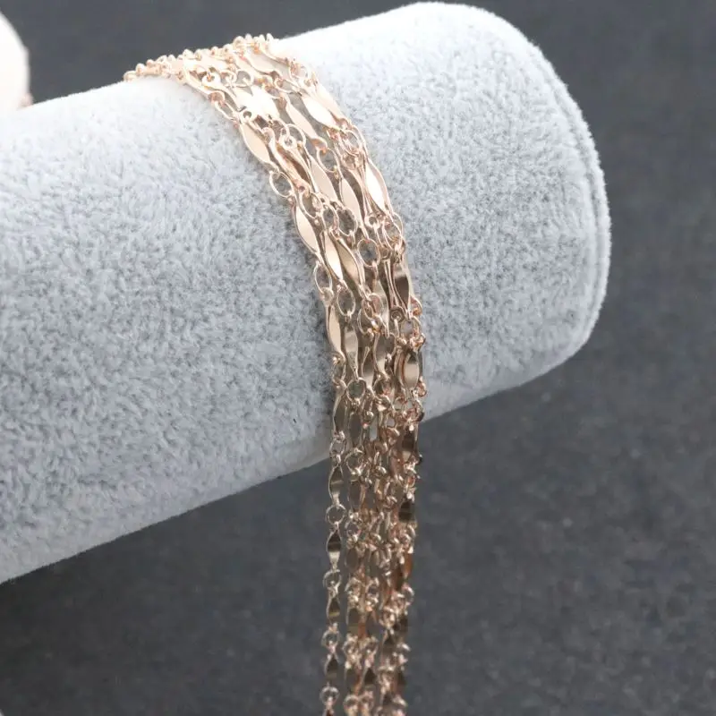 Rose Gold 2 метра, розовое, красное, золотое, серебряное кольцо, медная цепочка для самостоятельного изготовления ювелирных изделий, ожерелье, браслет, аксессуары - Цвет: Rose Gold