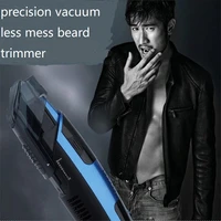 electric vacuum men beard trimmer less mess precision shave groomer facial hair remover moustache styling clipper razor cutter