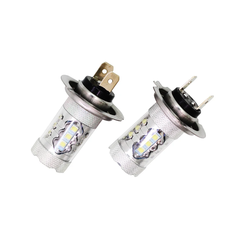 Cawanerl 2 шт. H7 80 Вт Автомобильные светодиодные лампы 16 SMD белый 6000K 1800LM
