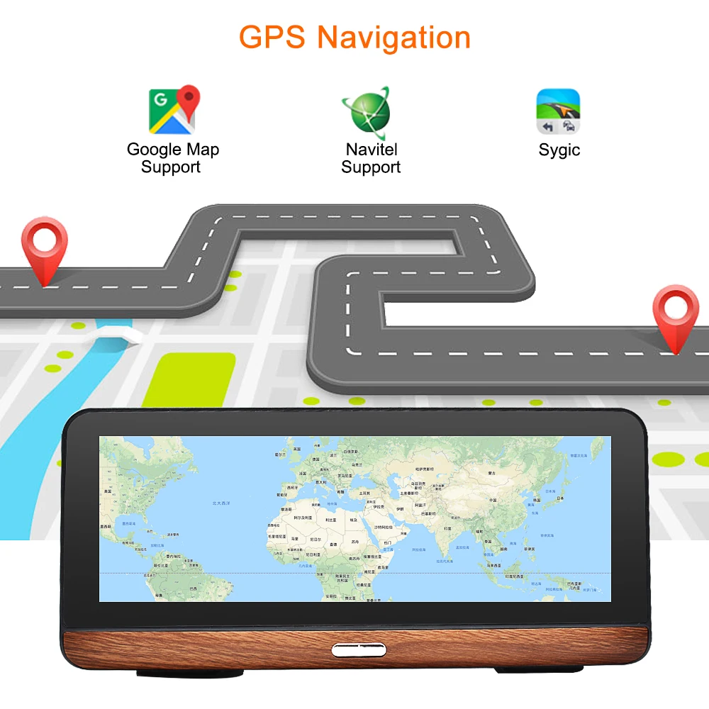 Видеорегистратор Bluavido 8 дюймов 4G Android GPS ADAS Full HD 1080P Bluetooth Wi Fi|GPS для транспорта| |