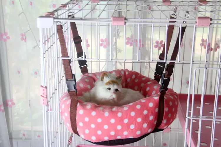 pink Круглый гамак для кошек, кровать, подвесная клетка, диваны, уютная корзина для сна для кошек, щенков, собак, хорьков, маленьких животных, голубой, розовый, Прямая поставка - Цвет: pink